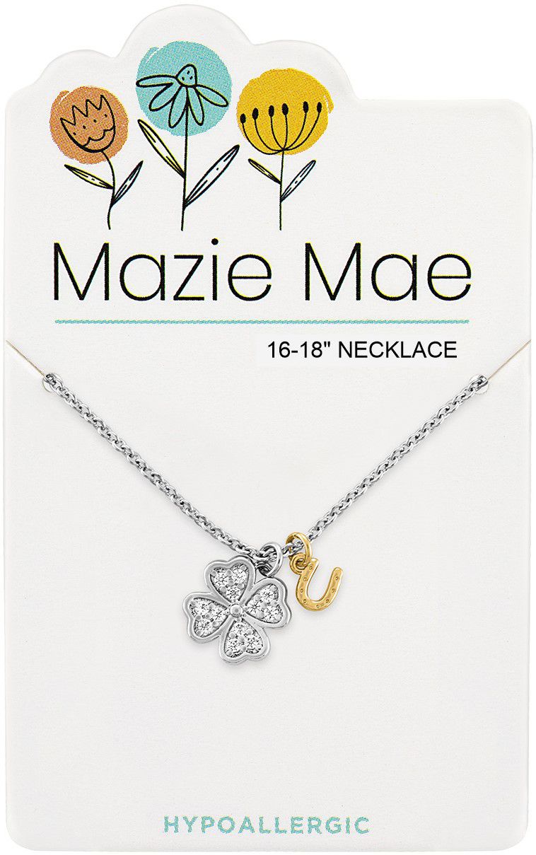 Silver CZ Clover & Horseshoe Mazie Mae Necklace