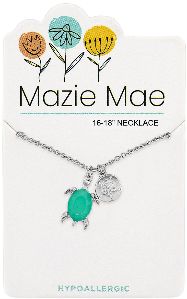 Silver Pacific Opal Turtle & Sand Dollar Dangle Mazie Mae Necklace