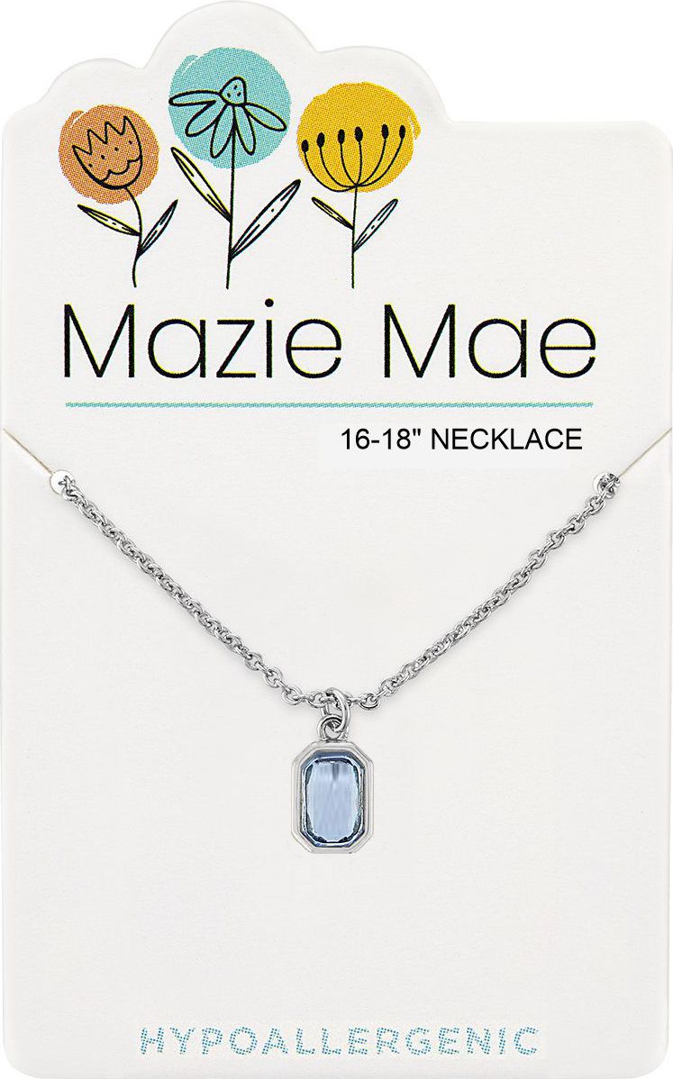 Silver Light Sapphire Radiant Mazie Mae Necklace