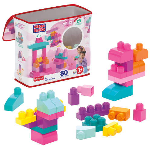 Pink First Builders Big Building Bag Mega Blocks