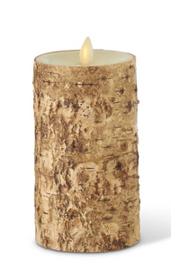 3.25 X 6.5 INCH BIRCH BARK WAX INDOOR PILLAR LUMINARA CANDLE