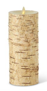 3.25 X 6.5 INCH BIRCH BARK WAX INDOOR PILLAR LUMINARA CANDLE