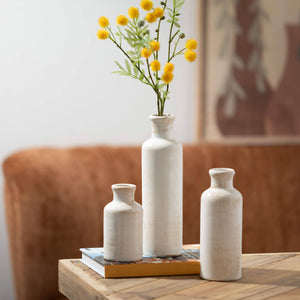 WHITE BOTTLE VASE