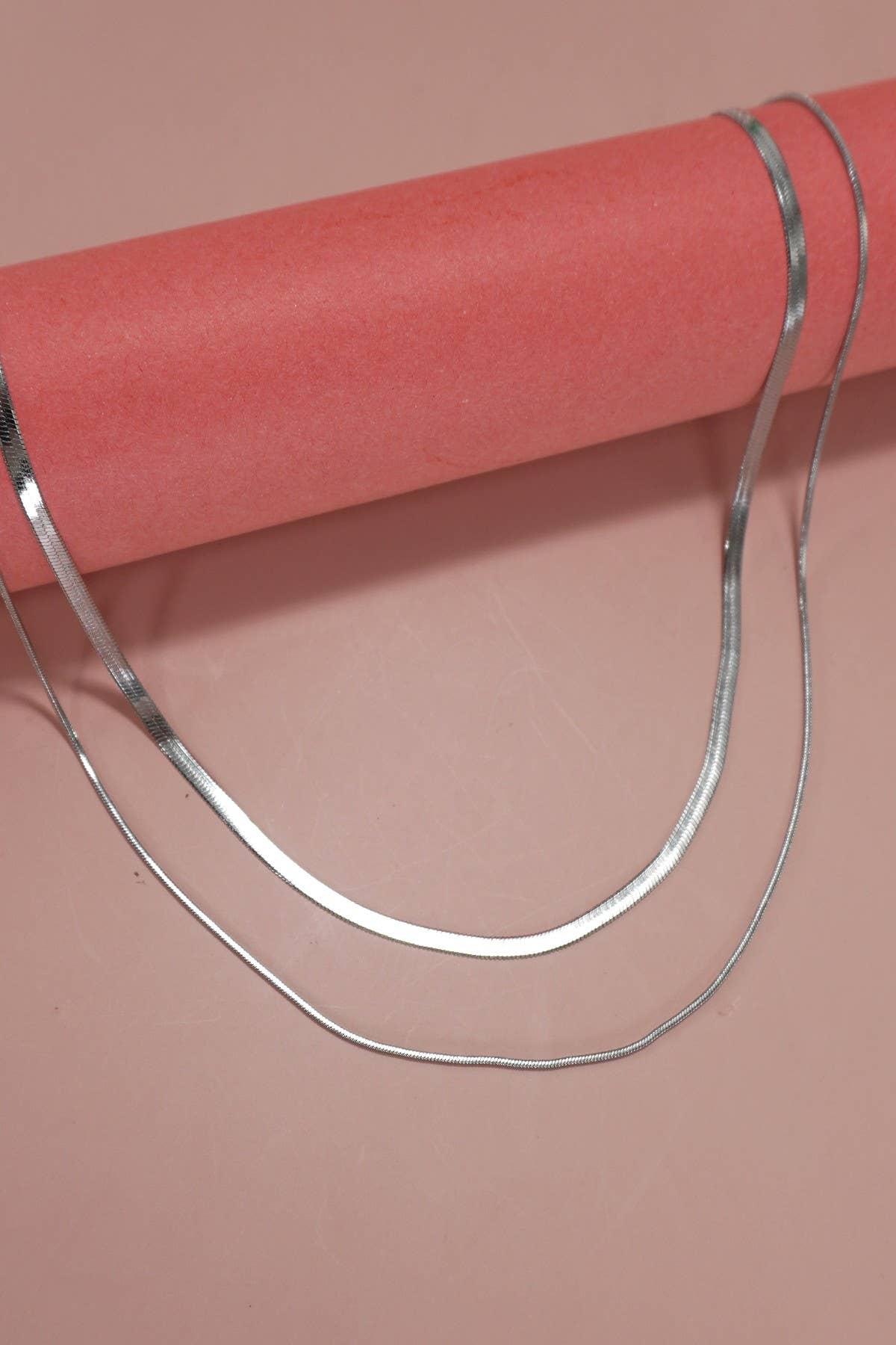 SILVER STAINLESS STEEL TARNISH FREE  MULTI LAYER NECKLACE