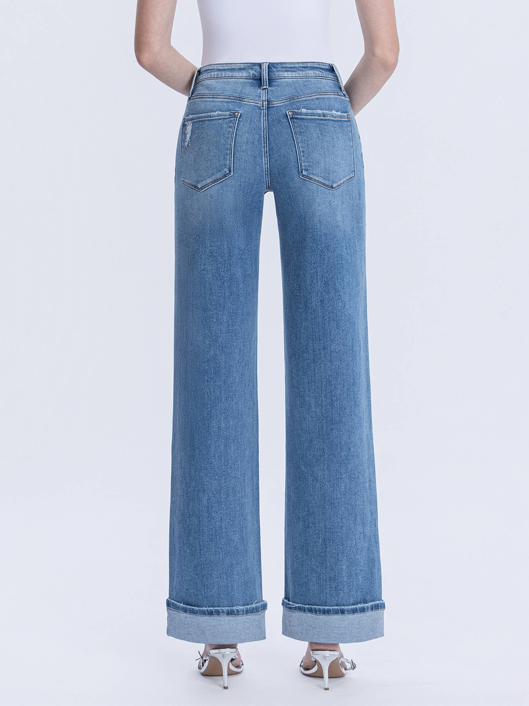 WESTBURY HIGH RISE FULL LENGTH CUFFED WIDE JEANS