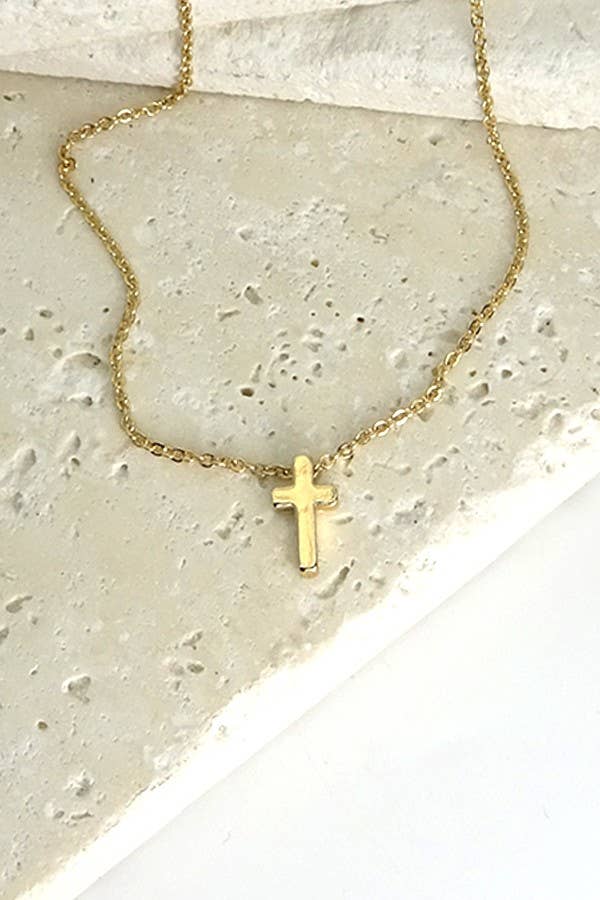 SILVER CLASSIC MINI CROSS NECKLACE