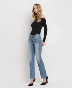 MOUNT BRUCE  MID RISE SEAMLESS WAISTBAND BOOTCUT JEANS