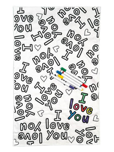Mother's Day Coloring Gift Box: I'm Lucky To Love You: Single-Sided Hand Towel