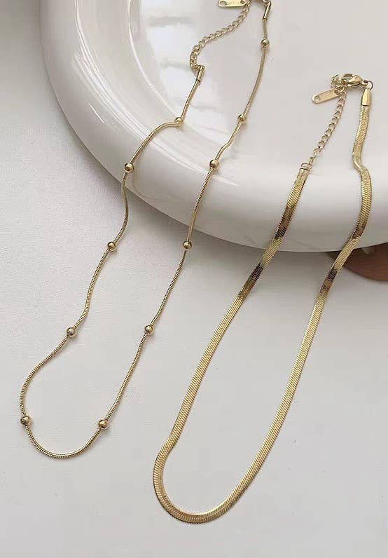 GOLD STAINLESS STEEL WATERPROOF TARNISH FREE NECKLACE