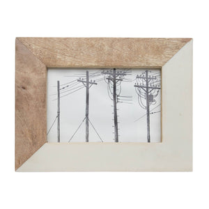 Finn 5x7 Photo Diagonal White Resin and Wood Picture Frame