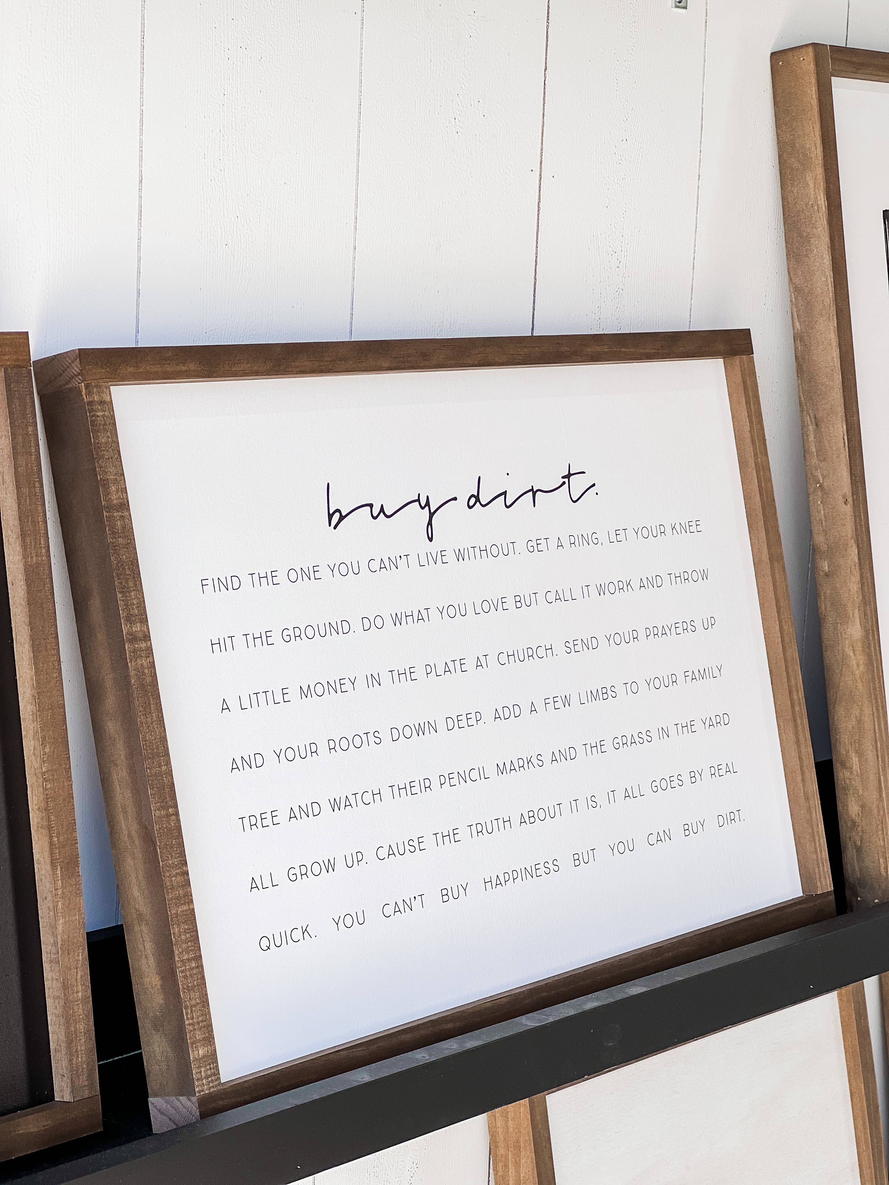 Buy Dirt - Horizontal | Wall Decor, Home Decor, Wall Art: 12x8"