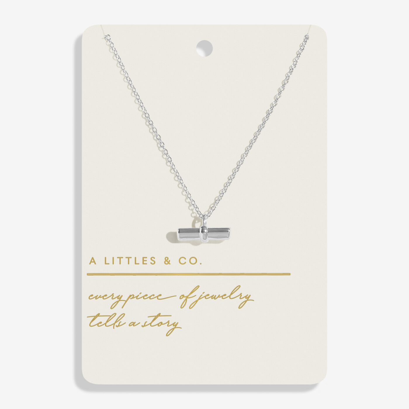 Style Stories Heart T-Bar Necklace In Silver Plating