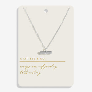 Style Stories Heart T-Bar Necklace In Silver Plating