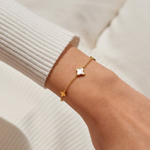 Style Stories Mother Of Pearl Clover Bracelet In Gold-Tone Plating