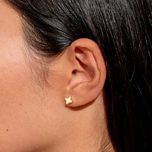 Style Stories Mother Of Pearl Clover Earrings In Gold-Tone Plating