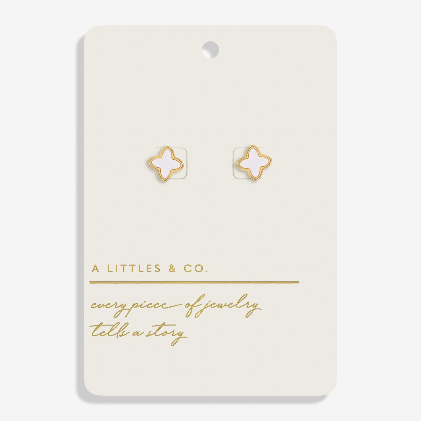 Style Stories Mother Of Pearl Clover Earrings In Gold-Tone Plating