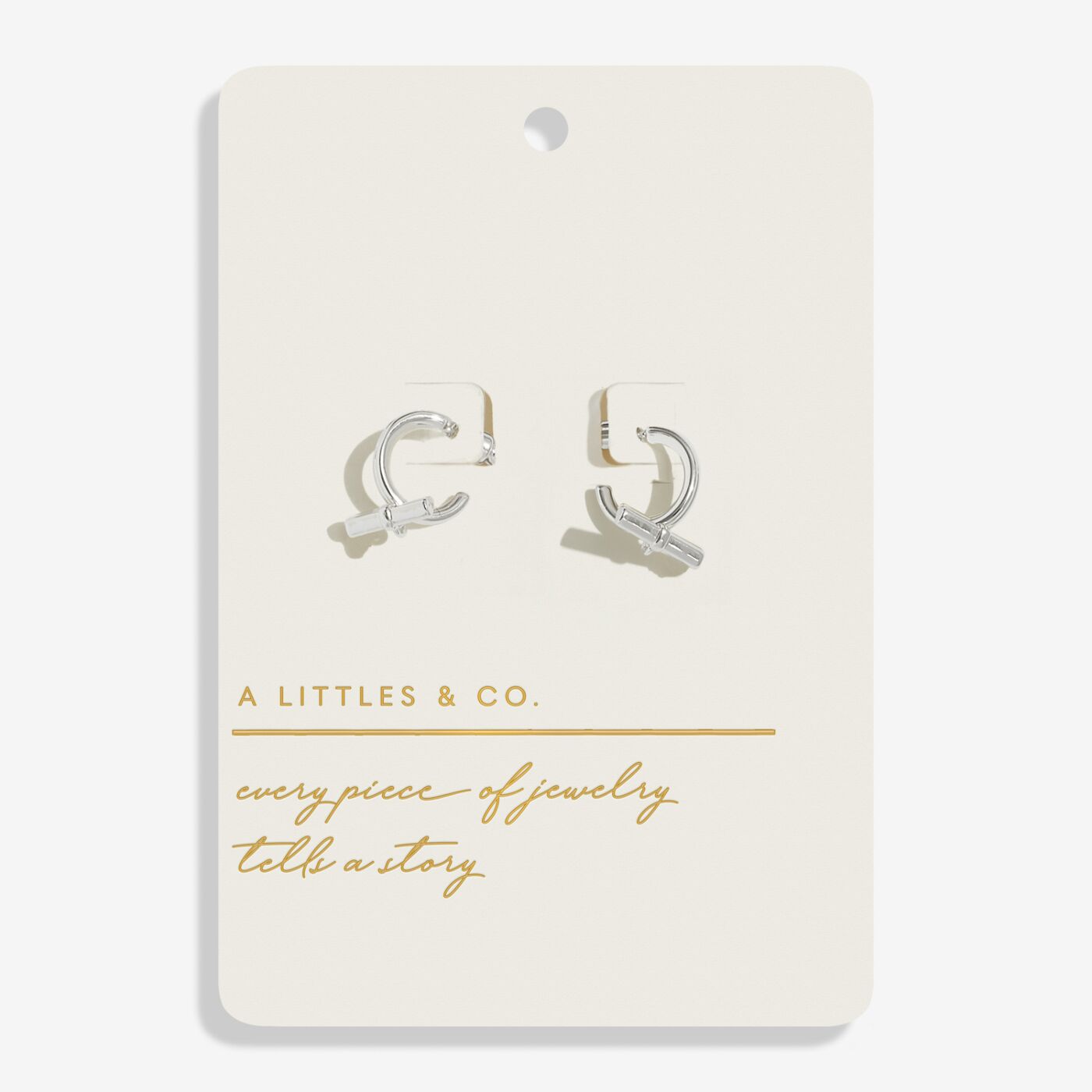 Style Stories Heart T-Bar Earrings In Silver Plating