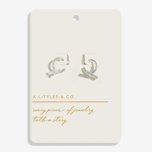 Style Stories Heart T-Bar Earrings In Silver Plating