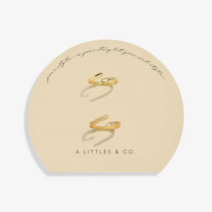 Soul Shine Organic Wave Ring Stack In Gold-Tone Plating
