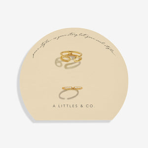 Soul Shine Rope Ring Stack In Gold-Tone Plating
