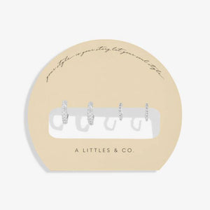 Soul Shine Statement Hearts Hoop Earrings Stack In Silver Plating