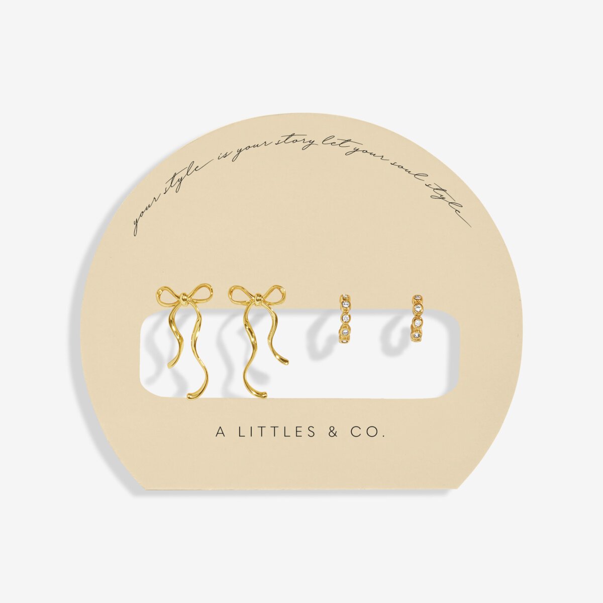 Soul Shine Bows Earrings In Gold-Tone Plating