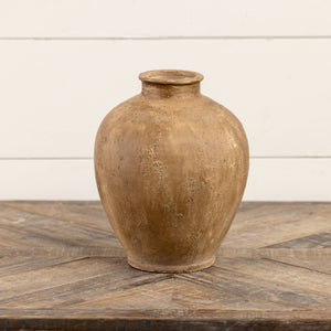 9.25" TAN CLAY VASE