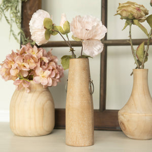 8.25" WOOD CYLINDER VASE