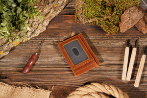 Brown Leather Wallet with Magnet Clip