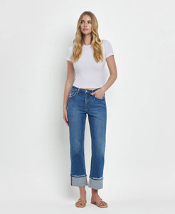 DAPHNE HIGH RISE CUFFED STRAIGHT JEANS
