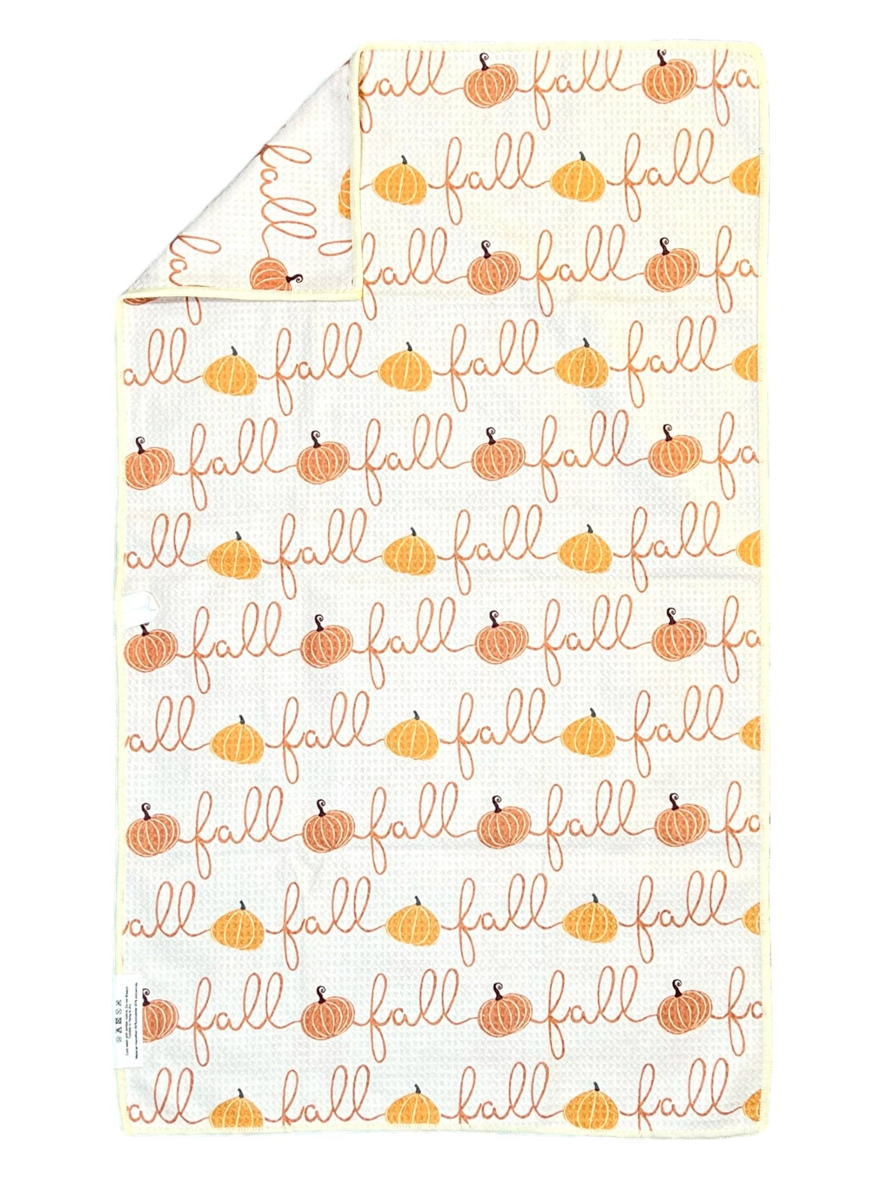 Happy Fall Ya'll: Double-Sided Hand Towel: Cream / 17x27 in / Hand Towel