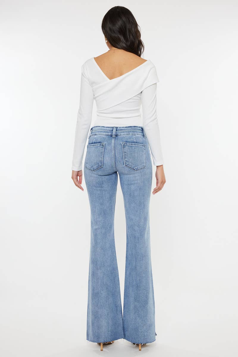 Mid-Rise Double Band Flare Jeans