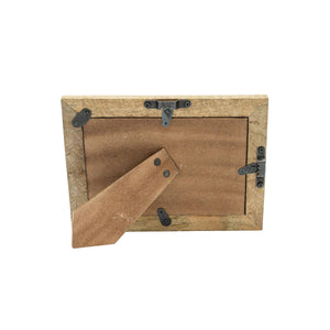 4X6 Kesia Ribbed Resin Photo Frame White With Brass Inlay