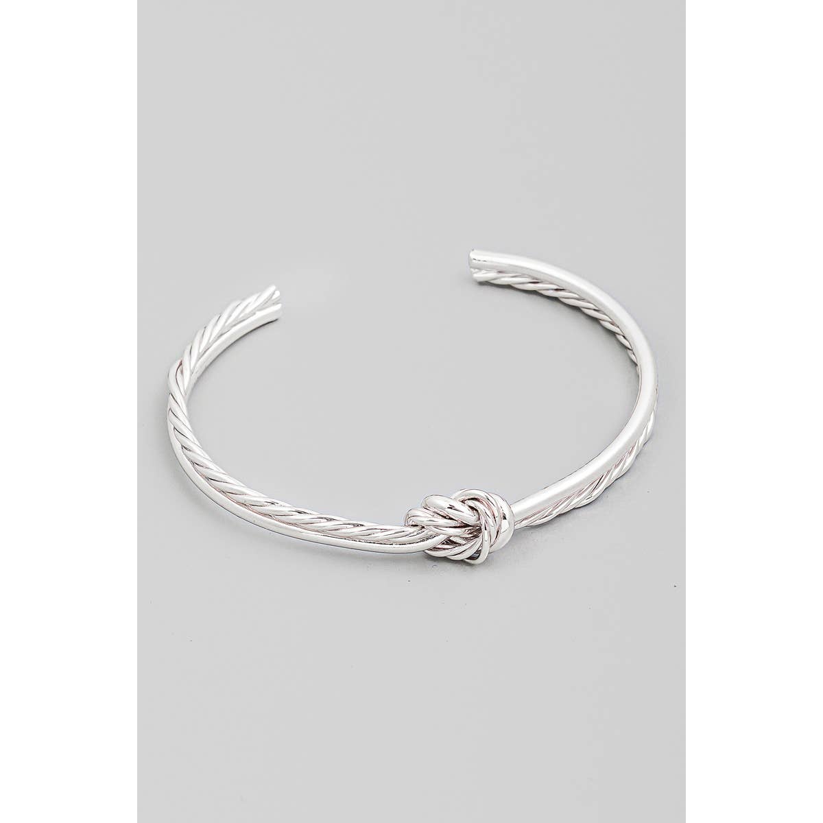 Wire Smooth Rope Knot Open Cuff Bracelet