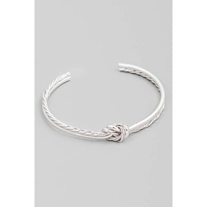 Wire Smooth Rope Knot Open Cuff Bracelet