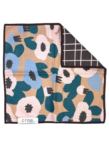 Lilly Plaid: Reversible Washcloth: Brown/Cream / 12x12 in / Washcloth