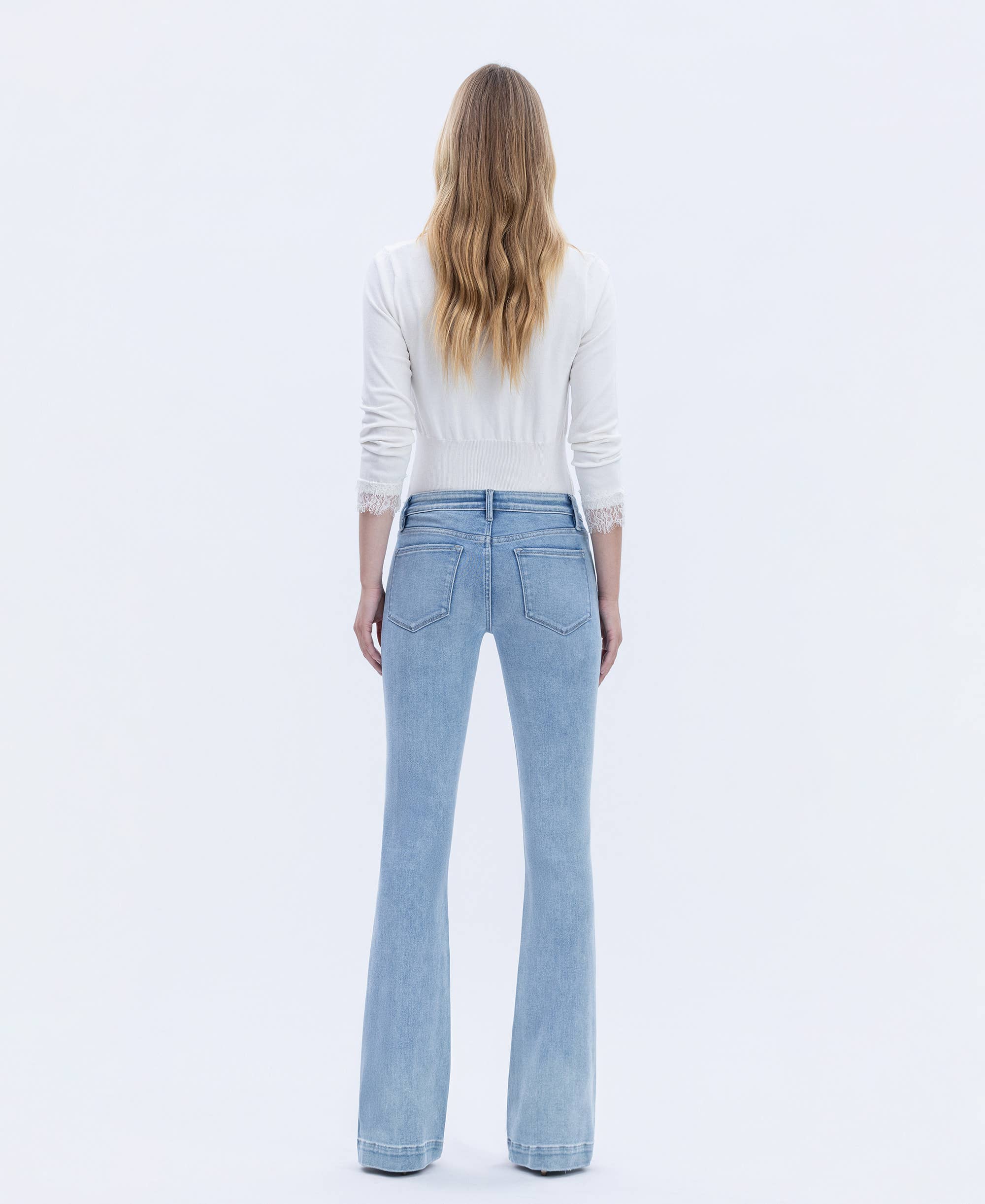 MID RISE TROUSER HEM BOOTCUT JEANS