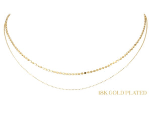 18K Gold Plated Flat Ball Bead Chain, Petite Ball Chain Necklace