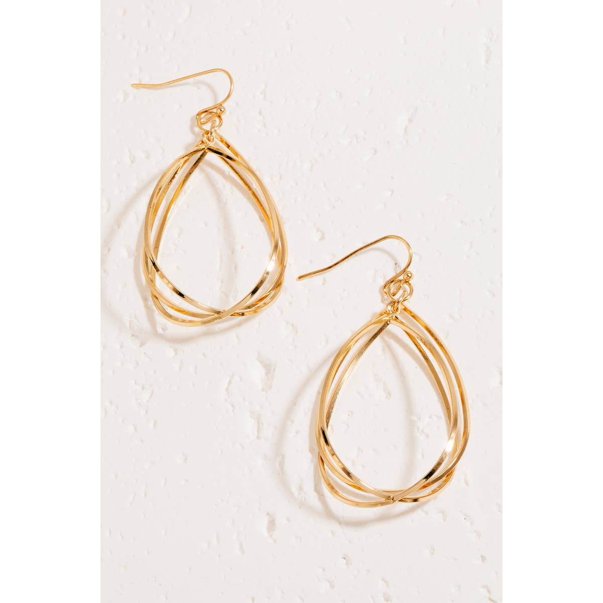 Layered Metallic Tear Dangle Earrings