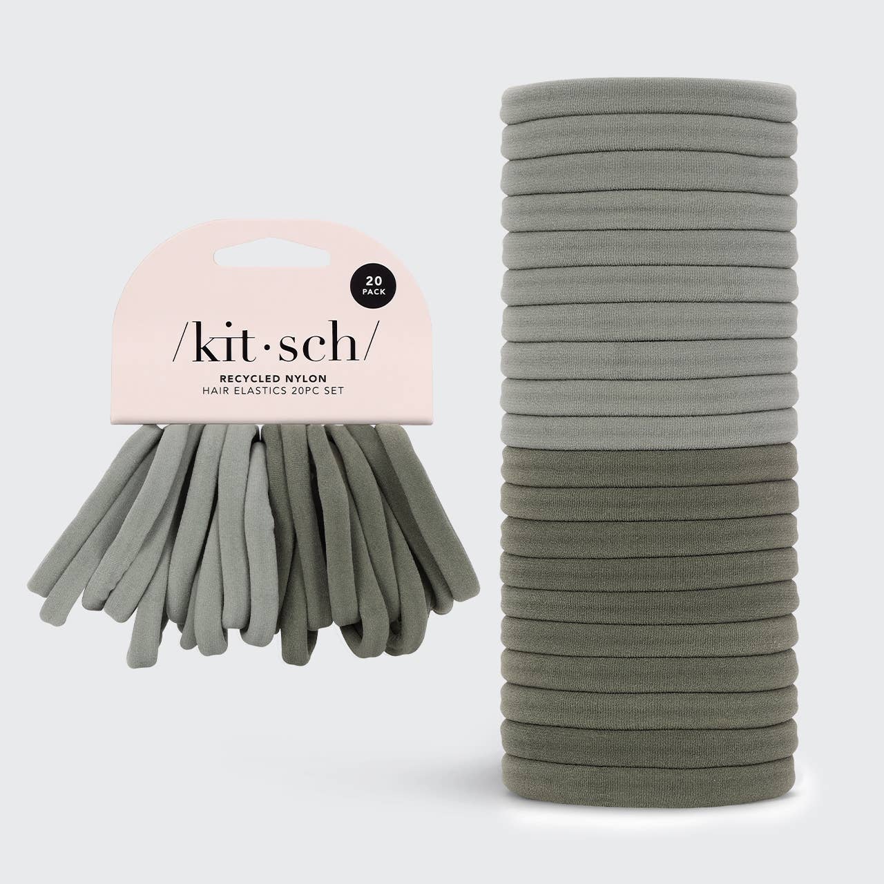 Eco-Friendly Nylon Elastics 20pc - Eucalyptus