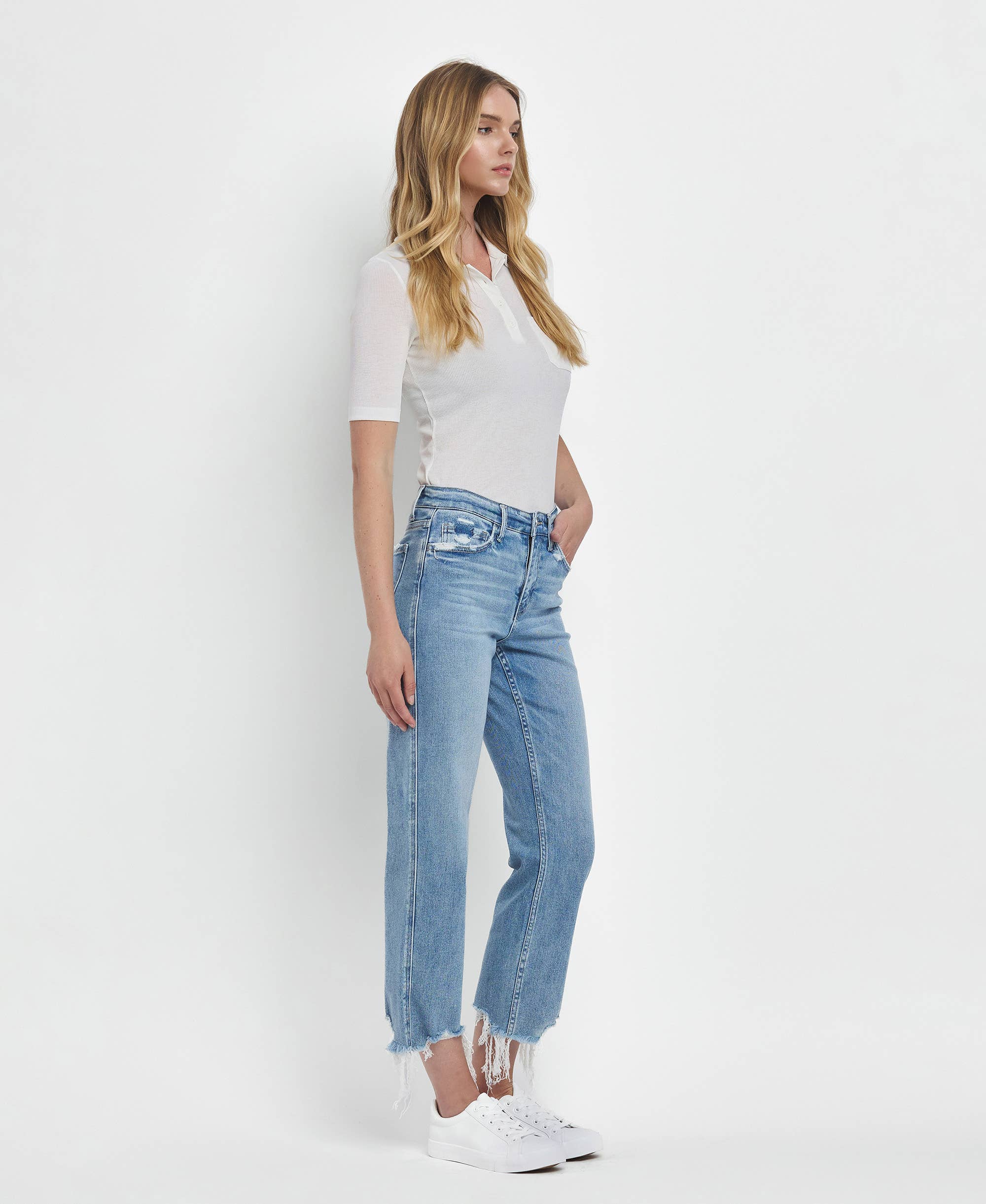 FONDLY HIGH RISE REGULAR STRAIGHT JEANS