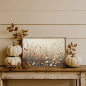 Fall Field With Mums And Daisies: 8x5