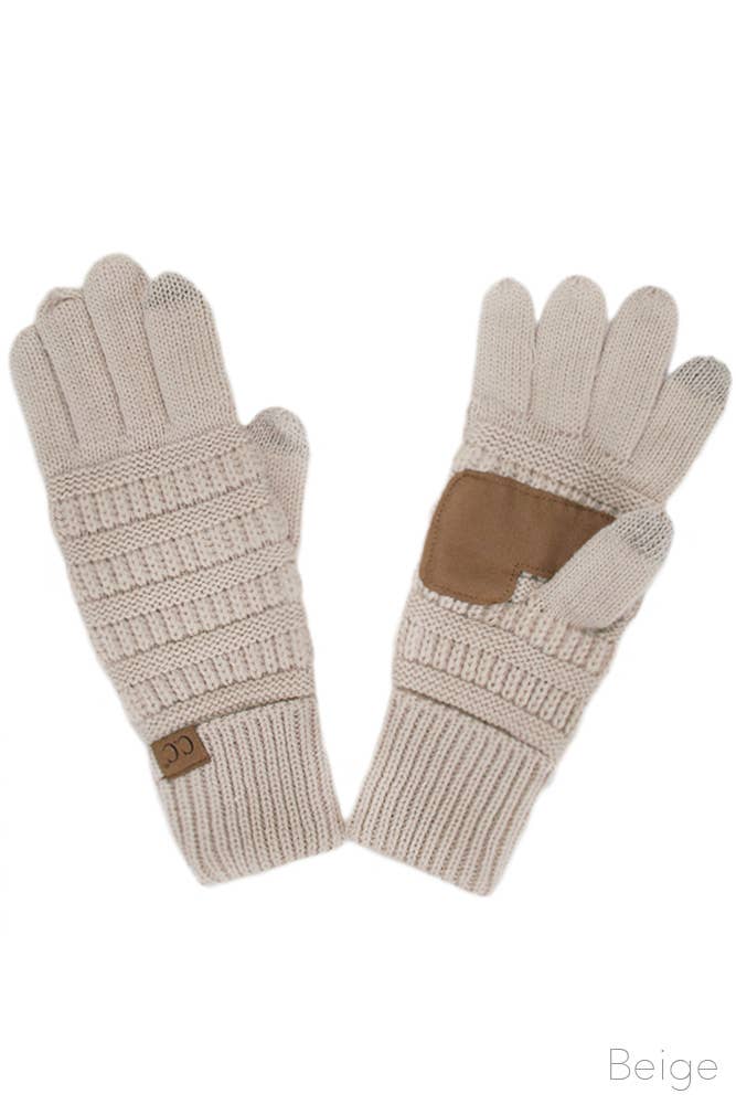 Navy C.C Knitted Touch Screen Compatible Gloves