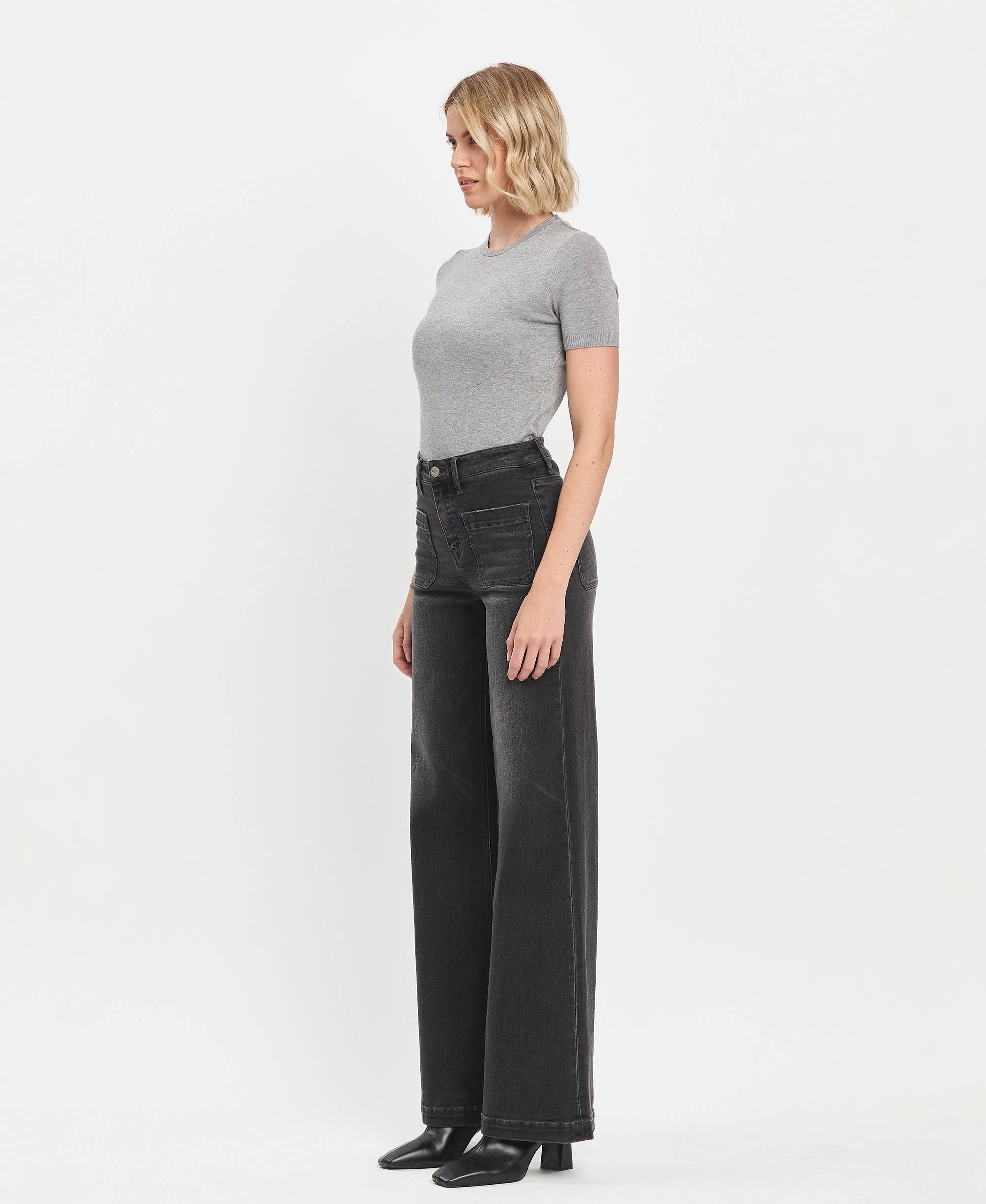 ENGROSS HIGH RISE WIDE TROUSER JEANS
