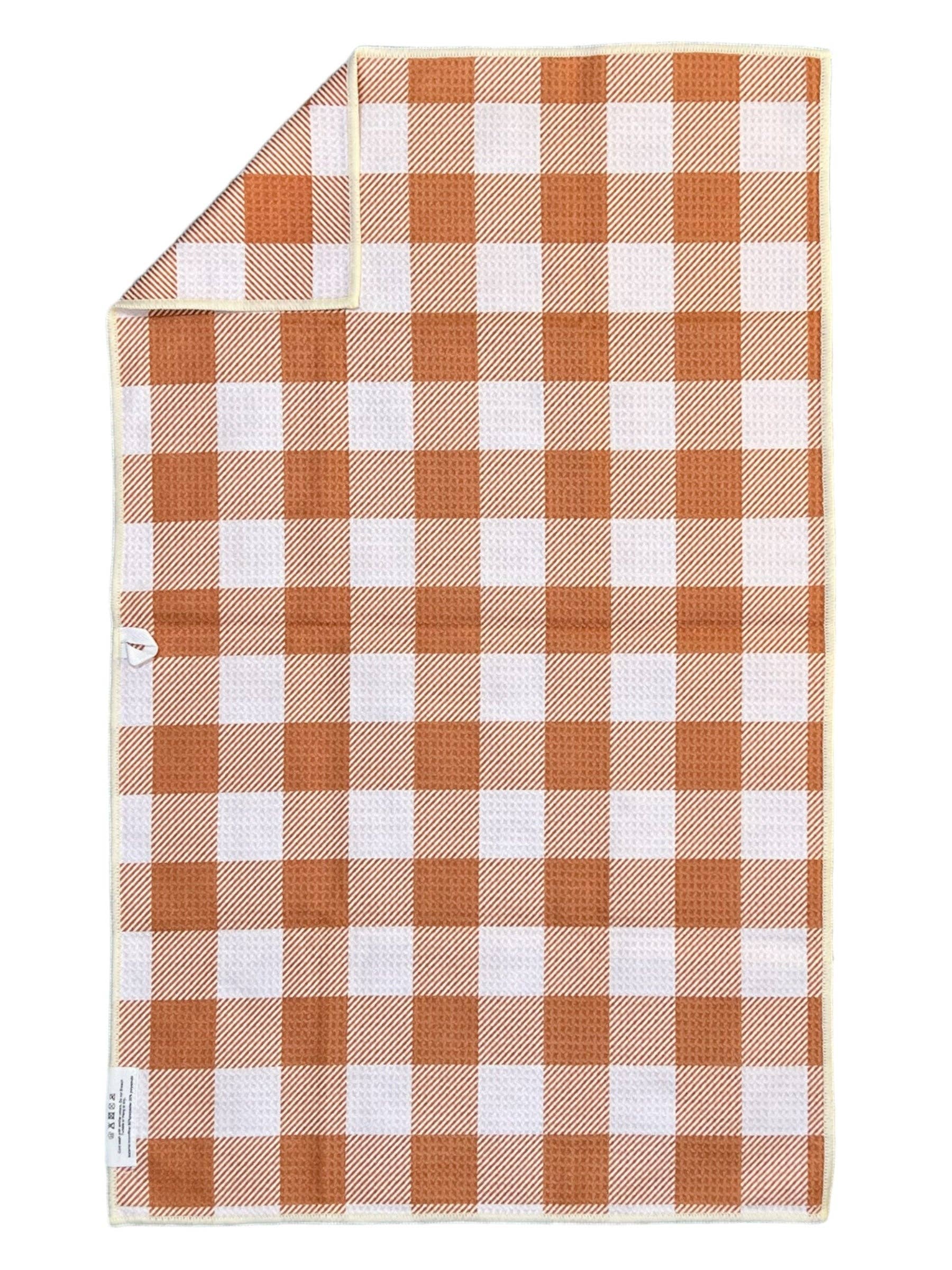 Sienna: Double-Sided Hand Towel: Cream/Rust Orange / 17x27 in / Hand Towel