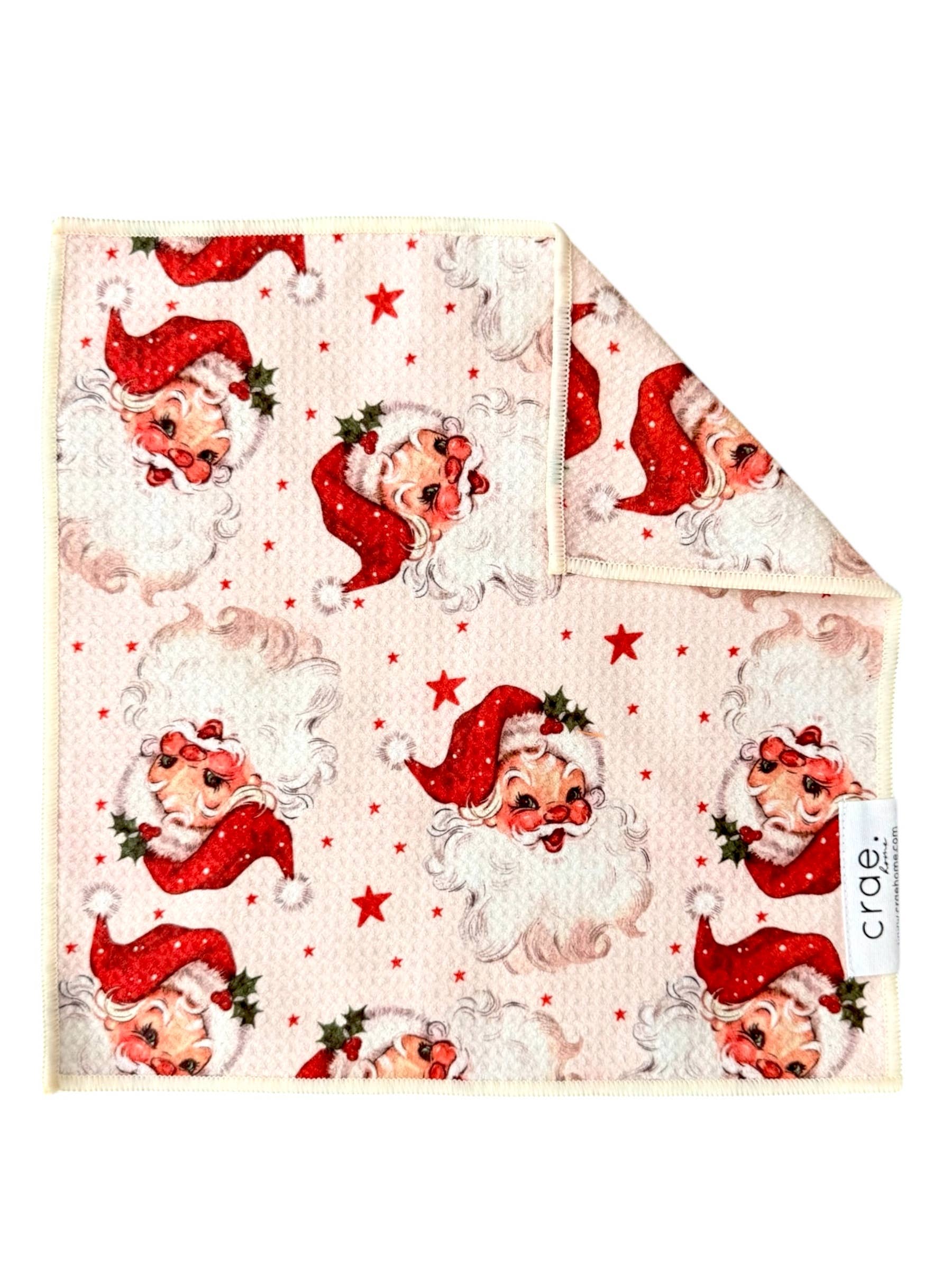 Merry McSanta: Double-Sided Washcloth: Cream / 12x12 in / Washcloth
