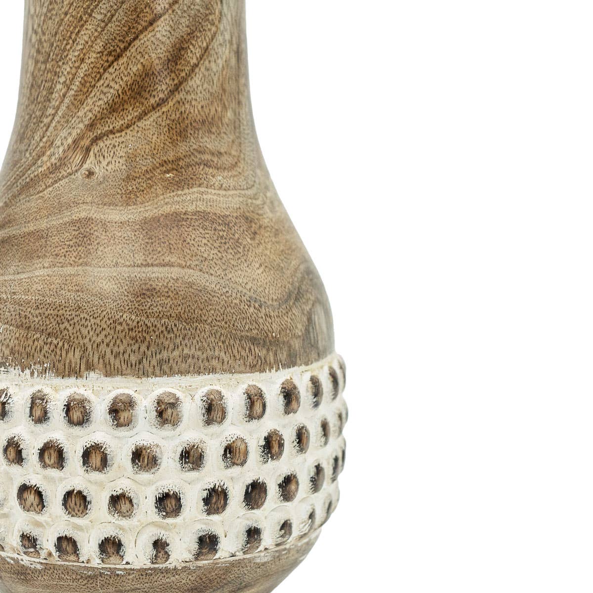 Gigi Whitewashed Wood Bead Dried Florals Vase