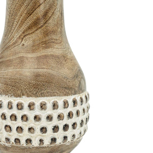 Gigi Whitewashed Wood Bead Dried Florals Vase