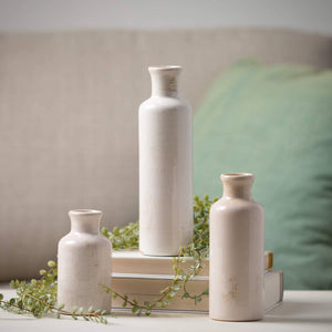 WHITE BOTTLE VASE