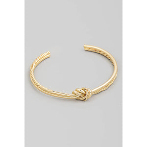 Wire Smooth Rope Knot Open Cuff Bracelet